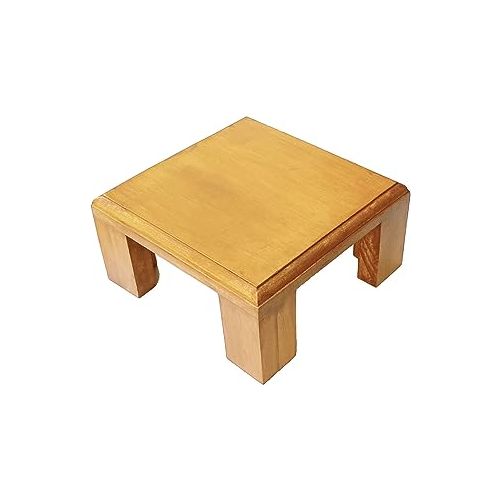 Hutson Wooden Puja Chowki/Pidha/Asana/Bajot – Solid Gamari Wood – 8x8 inch Square | Handcrafted for Puja, Decor & Seating