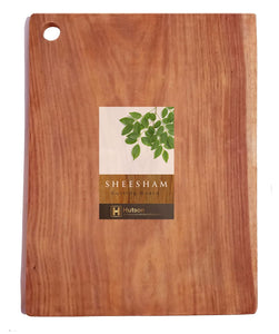 Hutson 1-Inch Thick Sheesham Wood Chopping Board – 40 x 30 cm | Reversible, Antibacterial Kitchen Board with Stainless Steel Handle