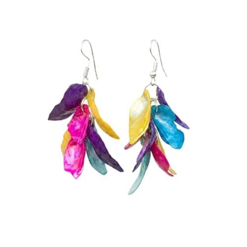 Multicolour Shell Drop Earrings