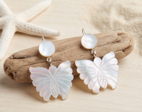 Monarch Butterfly Shell Earrings