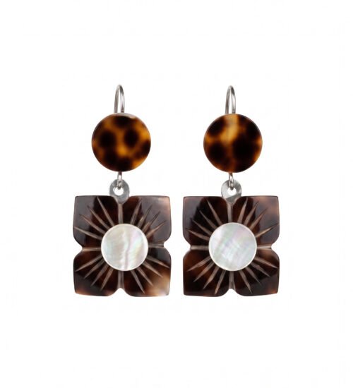 Tortoiseshell Mother of Pearl Earrings