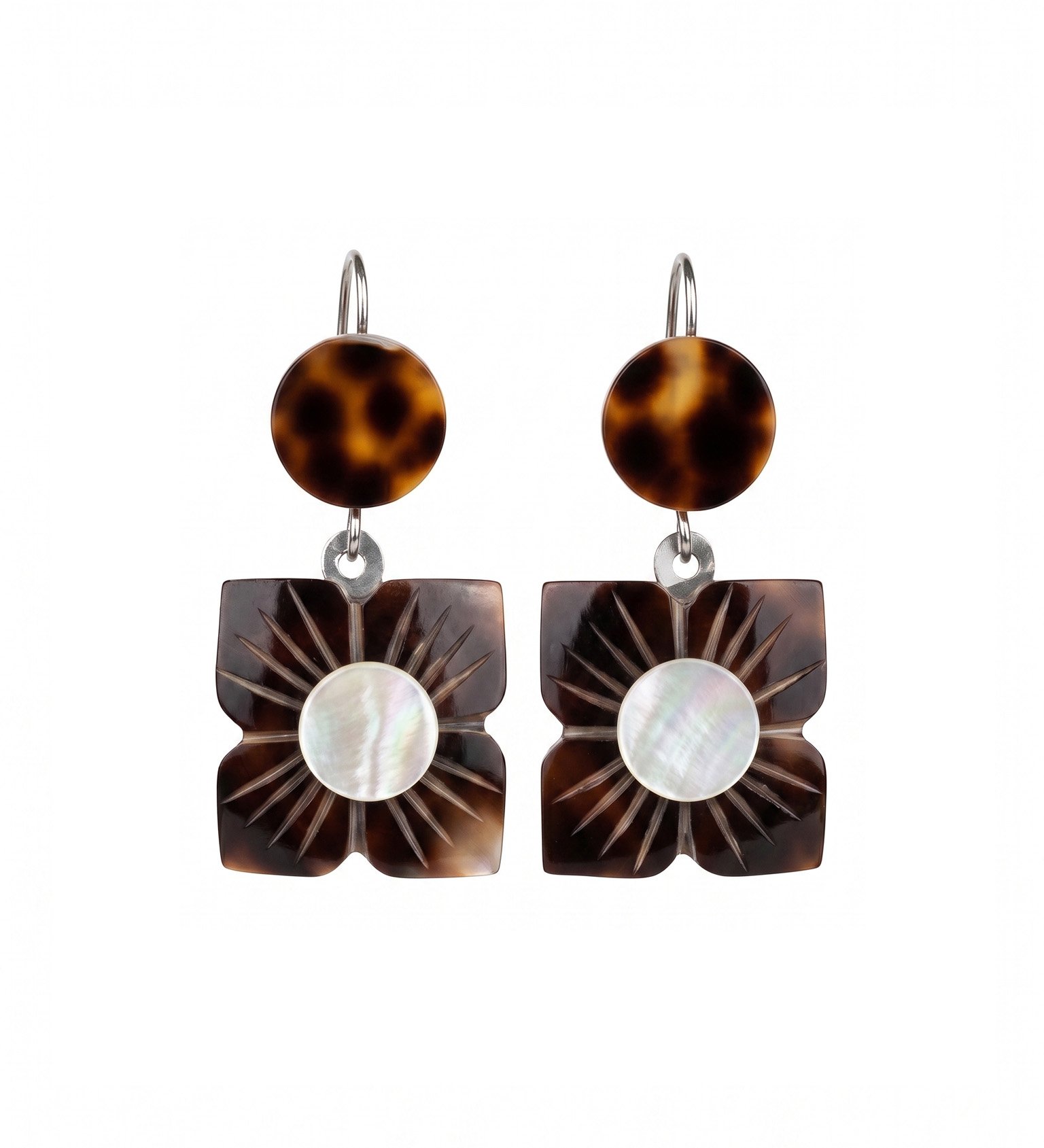 Tortoiseshell Mother of Pearl Earrings