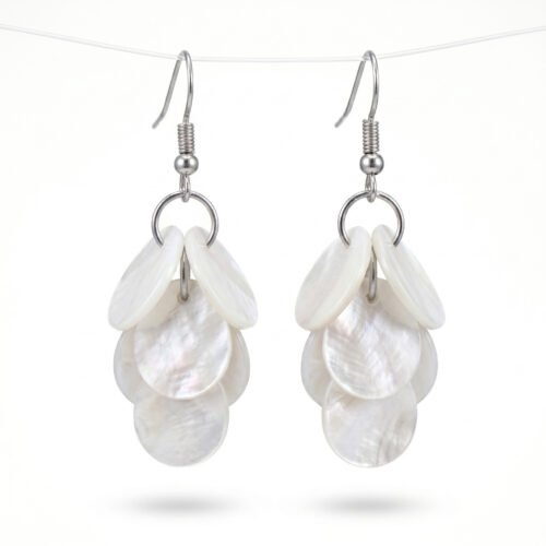 Coin Layered Shell Earrings