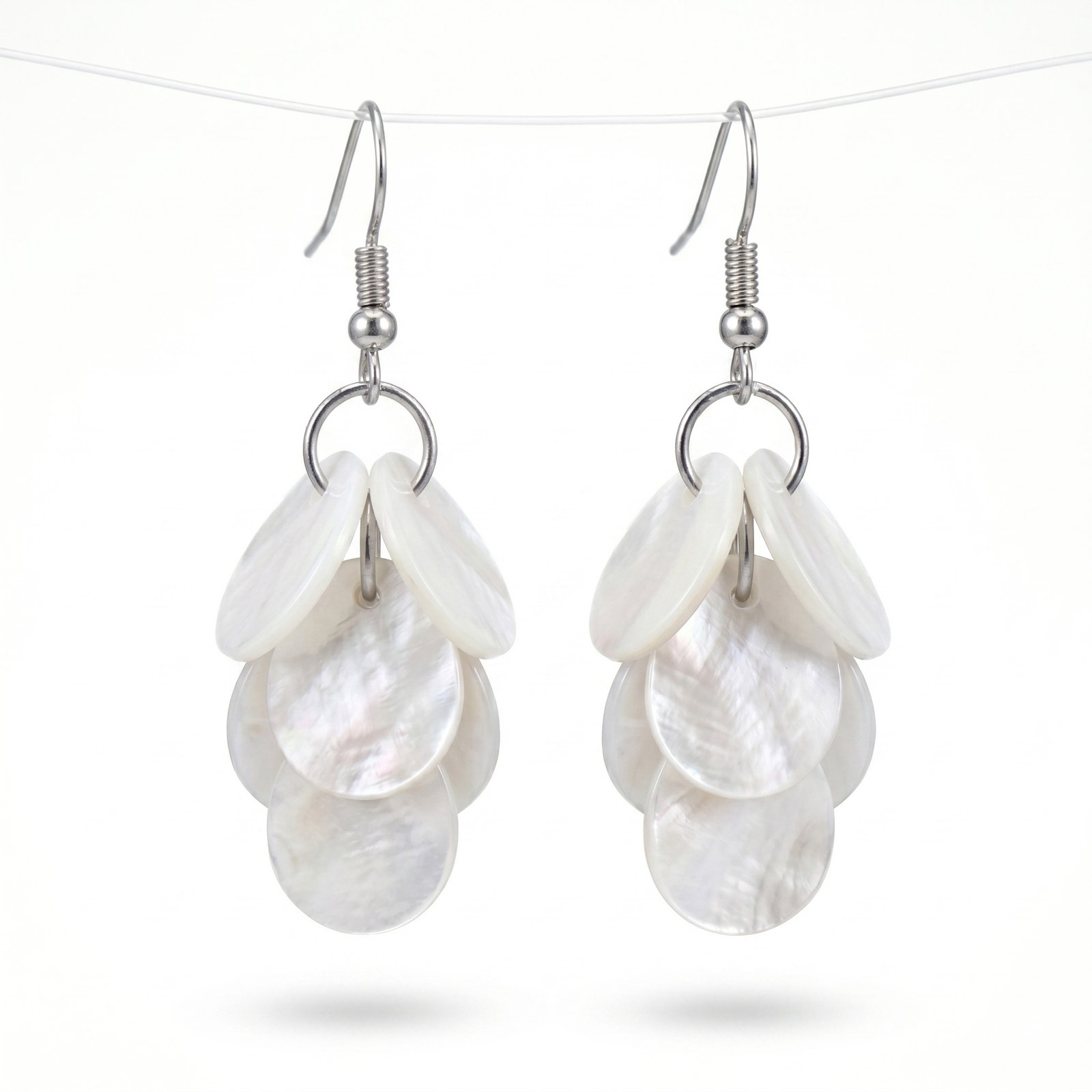 Coin Layered Shell Earrings